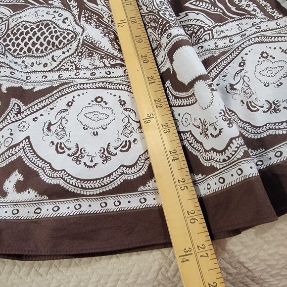 Talbots Brown and White Floral Skirt Size 18 W Cotton Summer - Picture 6 of 13